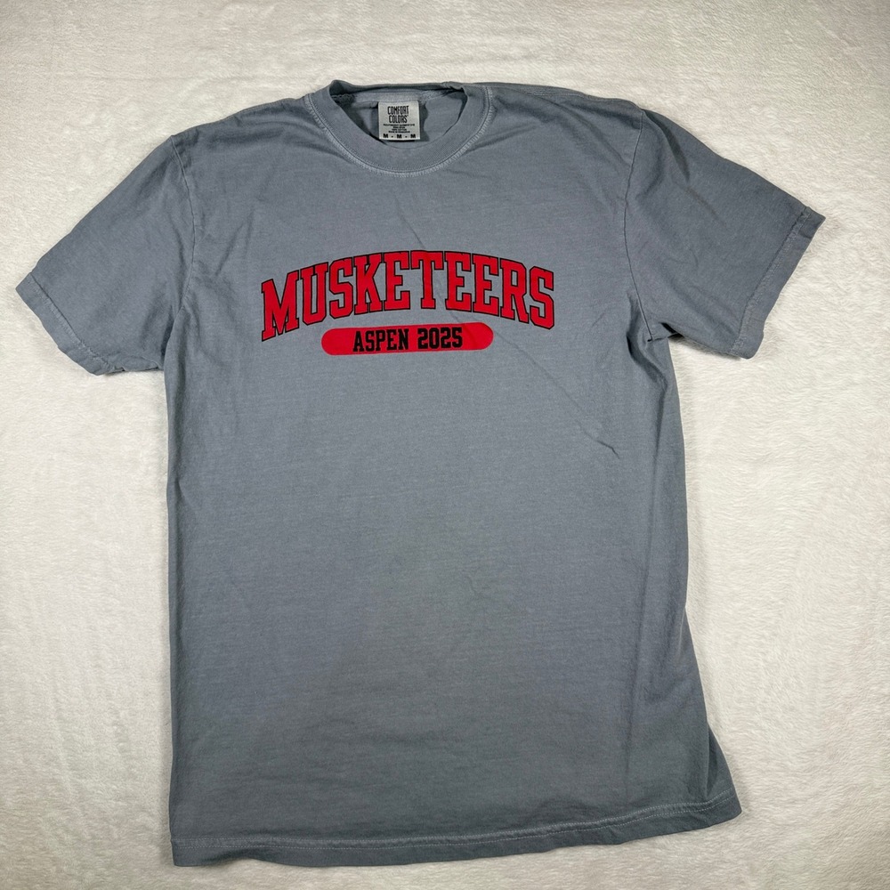 Musketeers Aspen 2025 T Shirt Gray‎ Comfort Colors Short Sleeve Cotton Medium